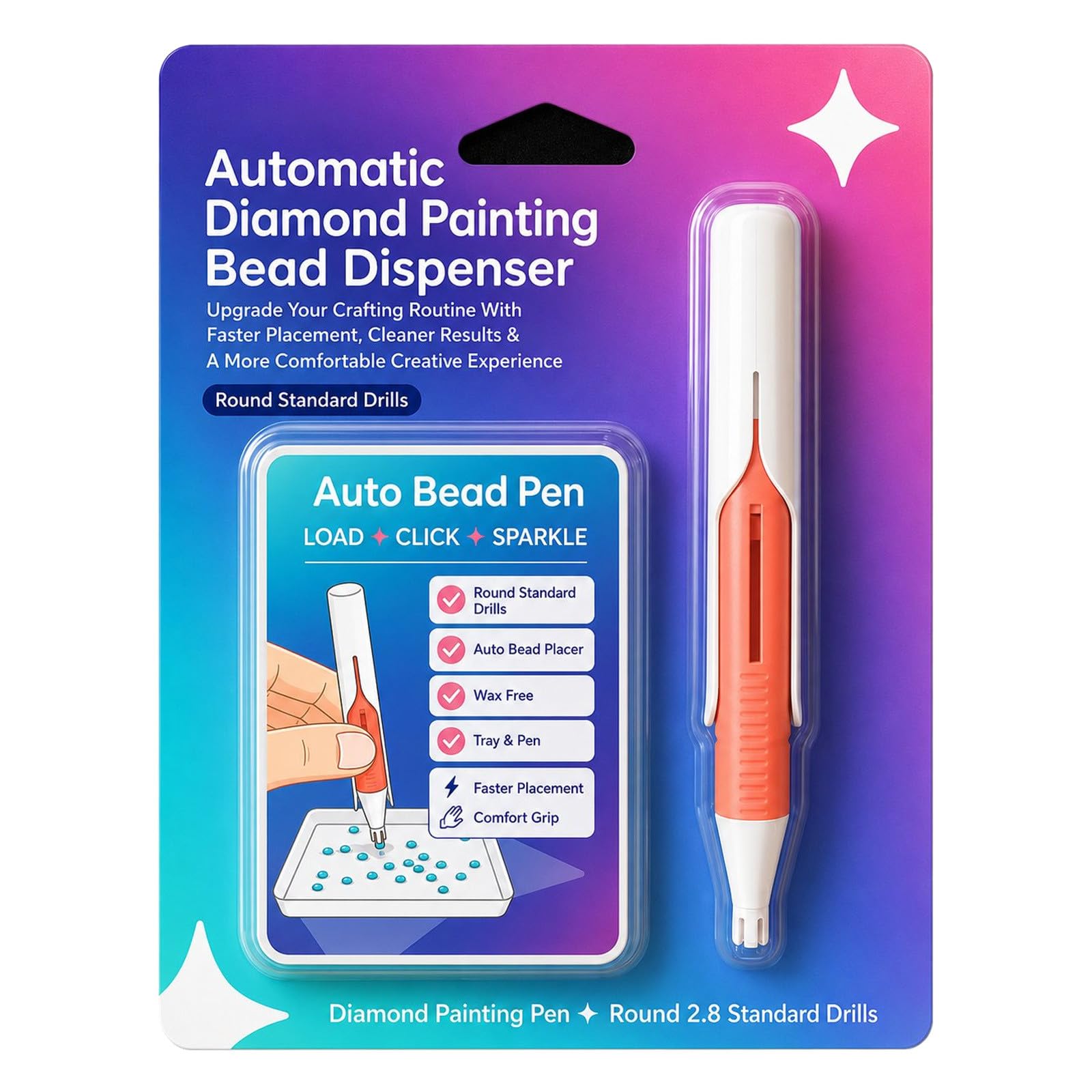Automatic Diamond Painting Bead Dispenser Diamond Art, Bead Tools Pen No Wax Needed,Diamond Art Accessories Kit for DIY Crafts for Adults,Diamond Art Pens