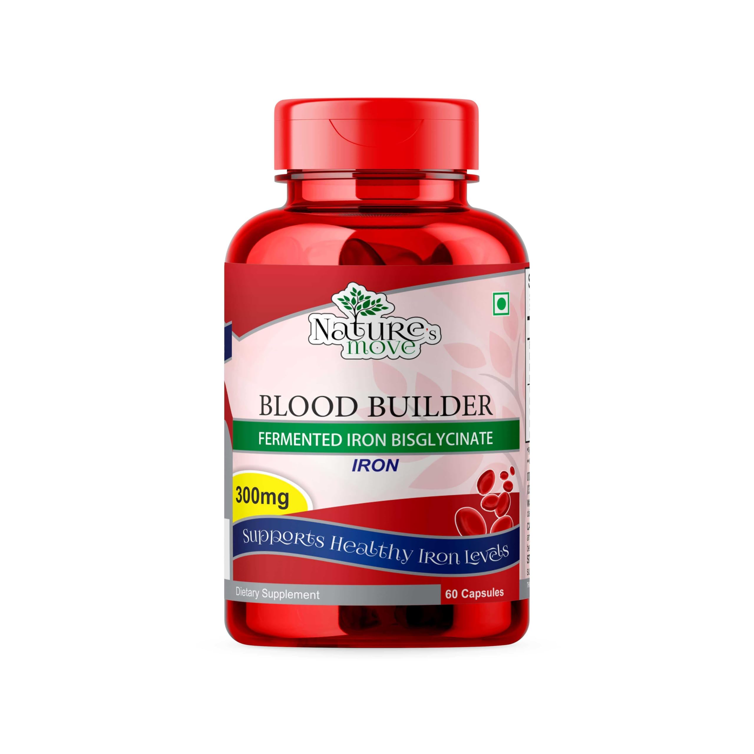 Natures Move Blood Builder - 300mg Iron & Beetroot Extract (60 Capsules) | Energy Booster for Healthy Blood, Oxygen & Red Blood Cells-image-26