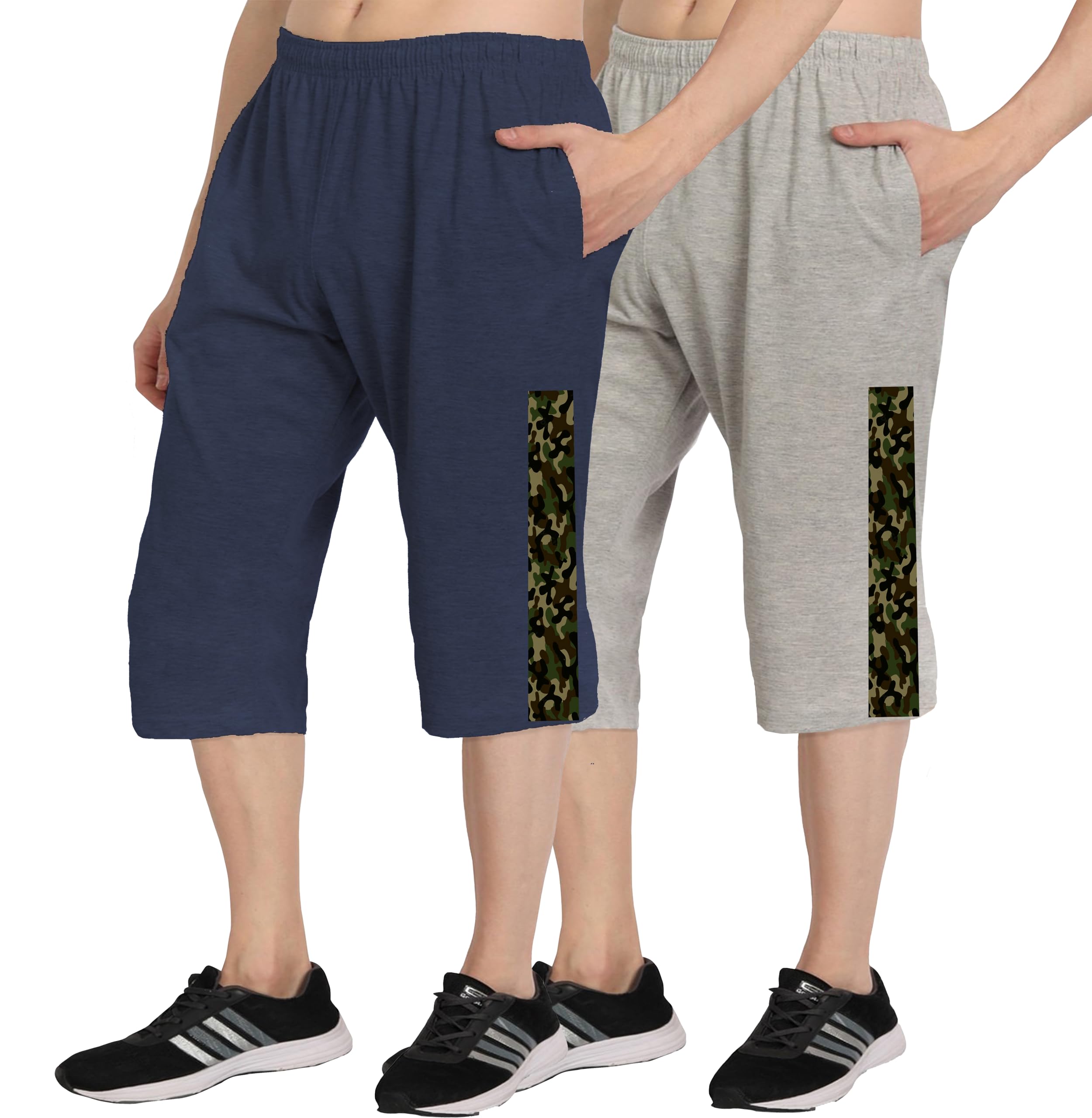 West Gate Clothing Plus Size Mens Three Fourth for Men | Mens Cotton Capri | Men's 3/4 Combo Pack 2 | Camouflage Print | Men's Capri 2XL,3XL,4XL,5XL-image-44