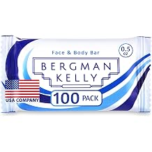 BERGMAN KELLY - Hotel Soap Bars - White Tea, 0.5 oz, 100 PK - Travel Size Luxury Bulk Amenities Bar Soap - Mini Individually Wrapped Rectangular Soap, Small Toiletries for Airbnb, Motel, Guest Bath