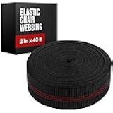 Houseables Chair Webbing, Upholstery Webbing, Replacement Straps for Lawn Chairs, Couch Elastic, Upholstery Strapping, Kit for Furniture Repair, Support, Sofa, Dining Seat, Belt, 2 Inch, 40 Foot Roll