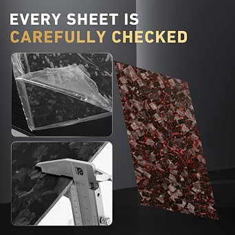 ARRIS 1mm Forged Carbon Fiber Sheet, 100 x 250 x 1.0MM Forged Carbon Composite Laminate Plate, 3K Real Carbon Fibre Board Available in 1.0MM 2.0MM 2.5MM 3.0MM 4.0MM Chopped Carbon