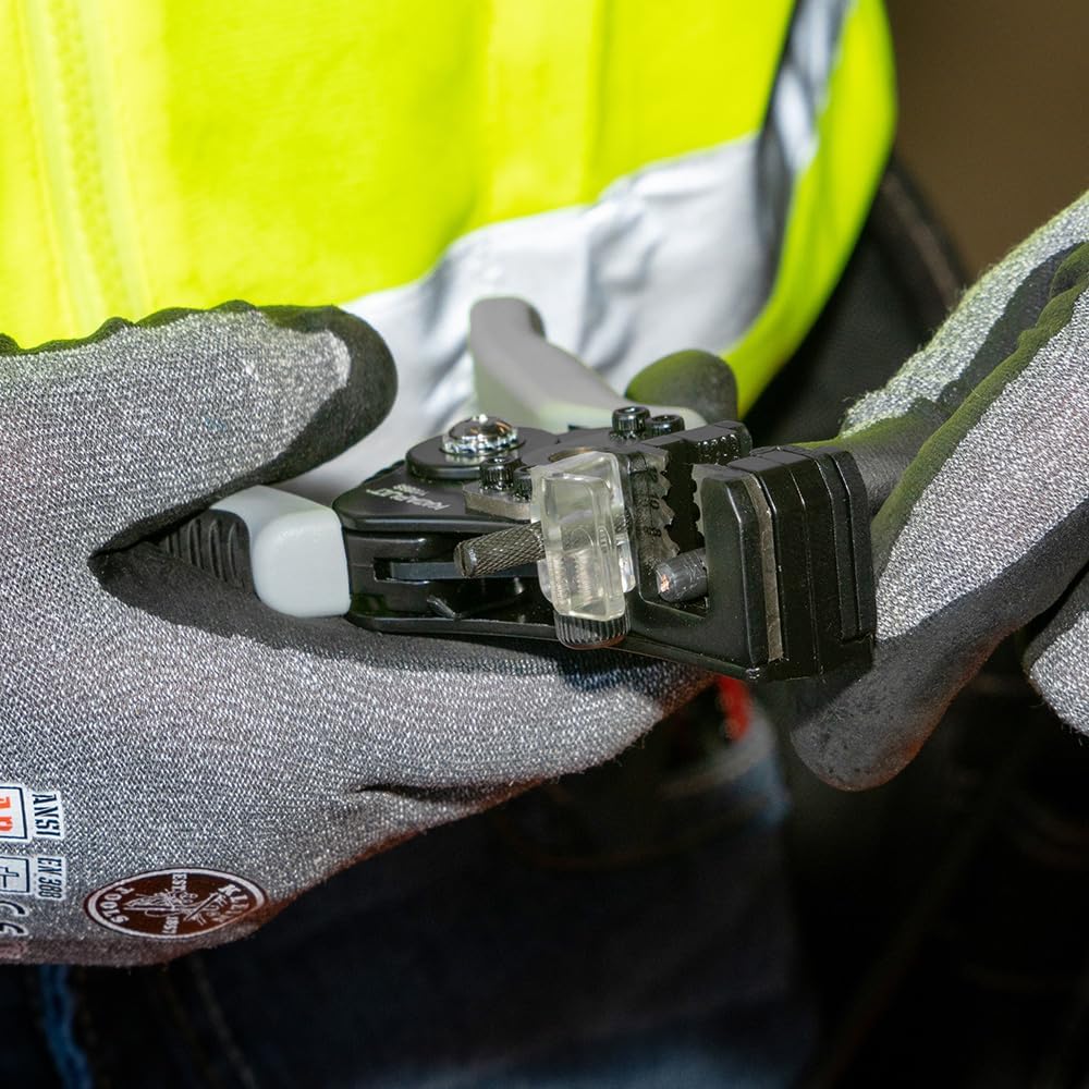 Klein Tools 11069S Automatic Solar Wire Stripper, Precision Stripping for 6 to 12 AWG Solid and 8 to 14 AWG PV Electrical Stranded Wire