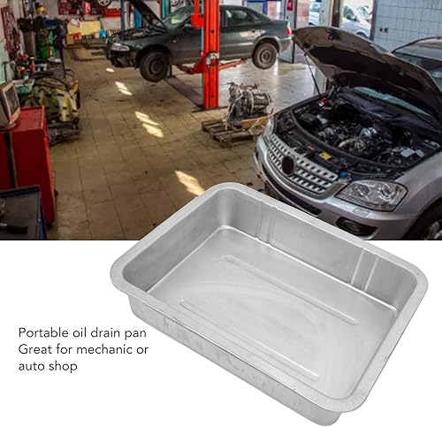 Miniatura 3 de Bediffer Sartén de drenaje de aceite, sin fugas, portátil, universal, para cambio de aceite, construcción metálica, contenedor de cambio de aceite