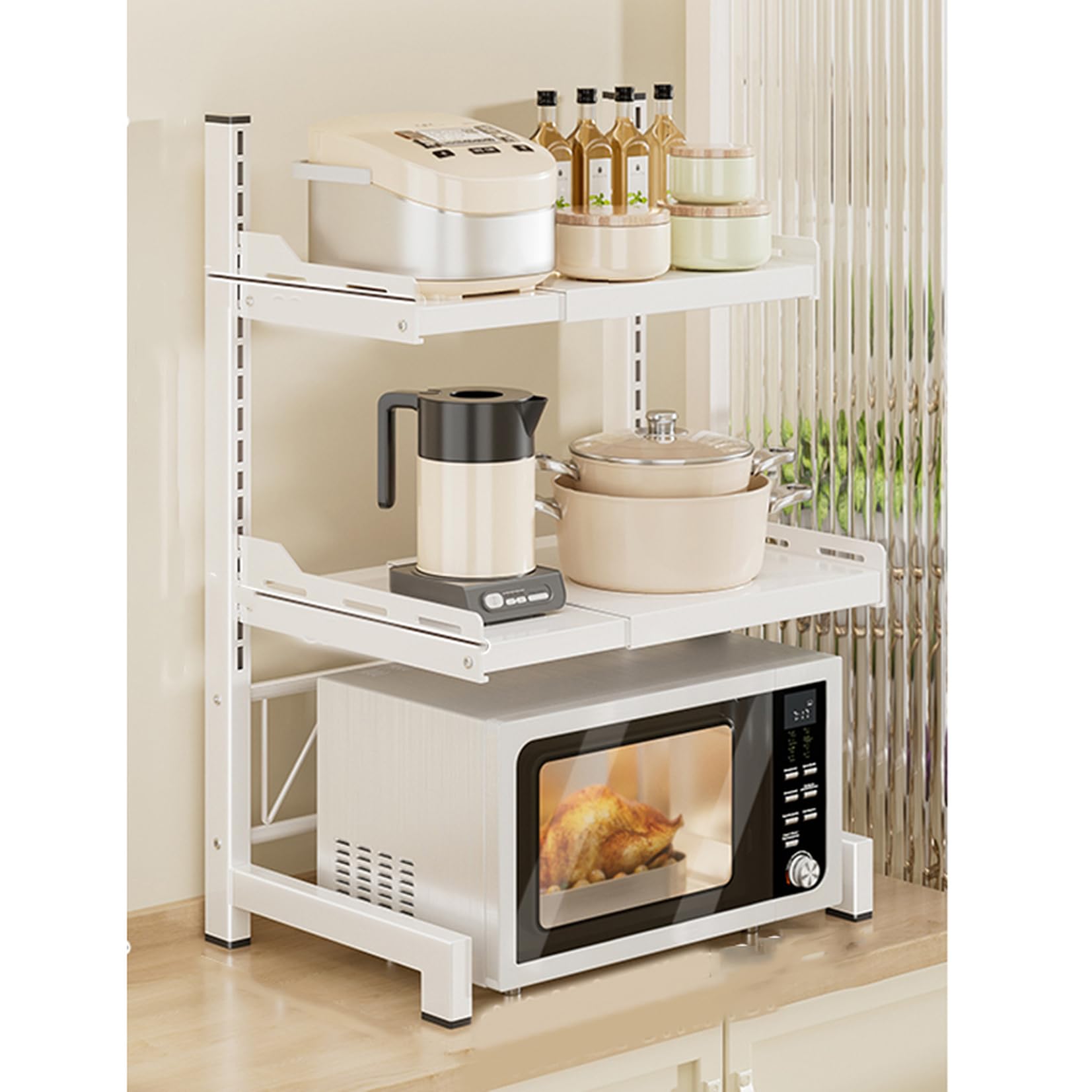 Amazon｜CZLZY レンジラック 伸縮 カラー5 卓上 キッチンラック レンジ