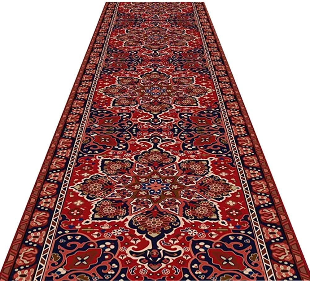 Tapis de couloir classique multicolore 100x200cm pour entrée et salon