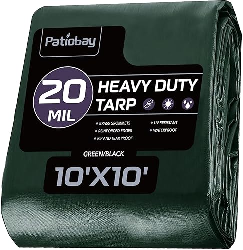 Miniatura 32 de Lona 6x8 pies, 10 mil lonas impermeables resistentes con ojales cada 23.6", lona de plástico gruesa, resistente a los rayos UV y al desgarro