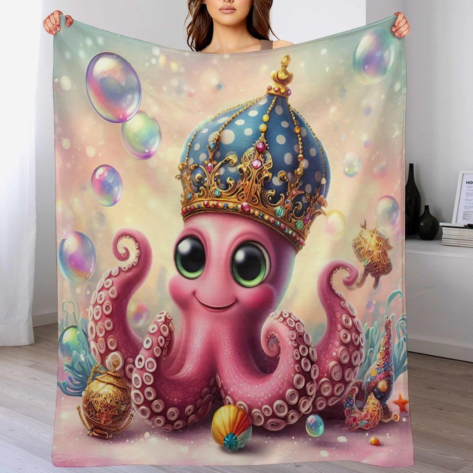 Manta de pulpo para el frío y calor manta suave de entretiempo