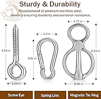 Vista 6 de Anillo de amarre para caballo, suministros seguros para caballos, anillo de corbata de manera humana, anillo magnético para atar y retraer, ayuda a