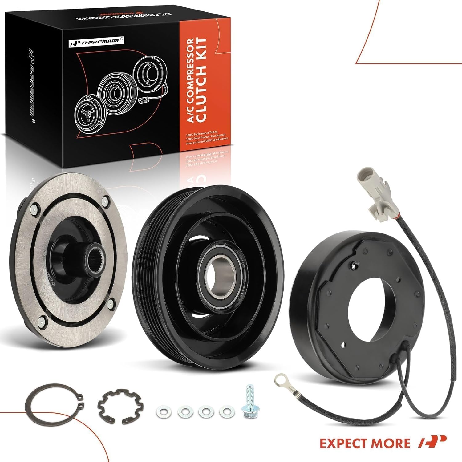 A-Premium A/C Compressor Clutch Kit Compatible with Toyota Corolla 1.8L 2003-2008, Matrix 1.8L 2003-2008