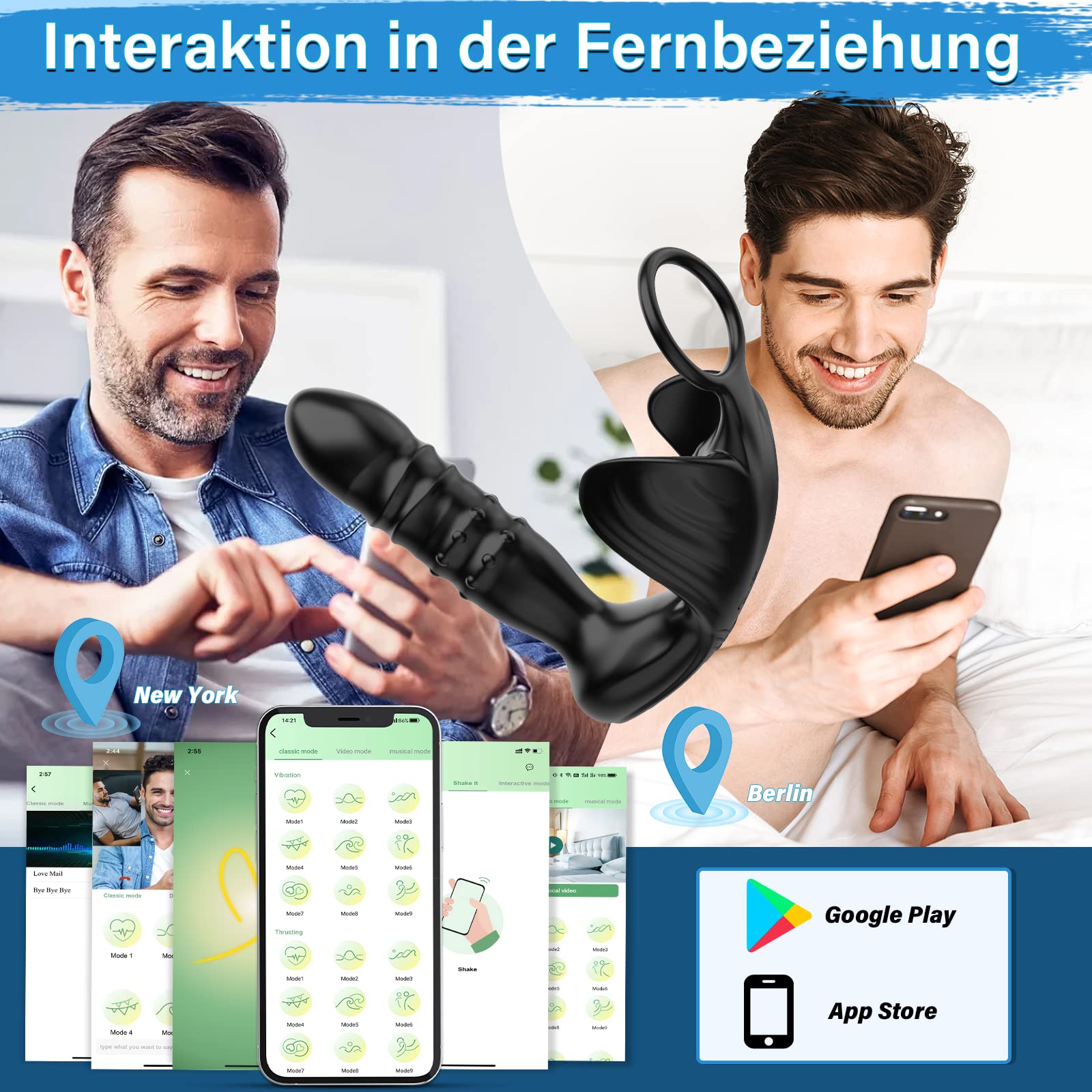 Humbuzz Giocattoli sessuali vibratori anali dildo per uomini vibratore prostatico anale gay con 9 modalità telescopiche e modalità di vibrazione plug anale,massaggiatori di stimolazione anale