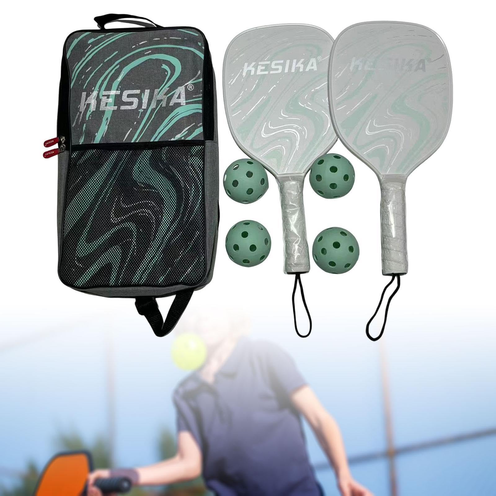 Set di 2 Racchette da Pickleball con Borsa,Verde,41.5x20.5 cm