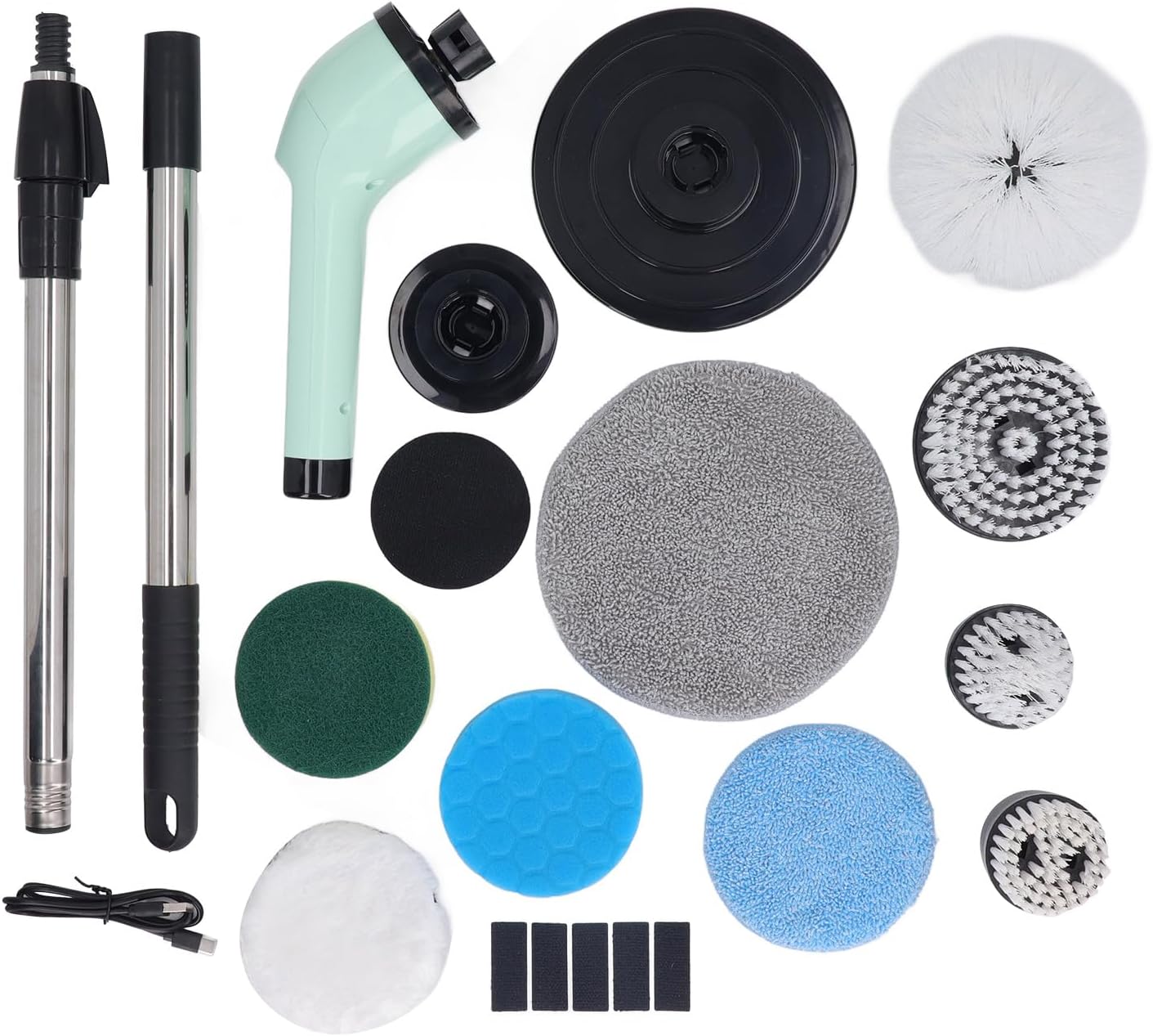 Electric Cleaning Brush Set, Cordless Handheld Scrubber with 9 Replaceable Brush Heads, Strong Motor for Kitchen Bathroom Car