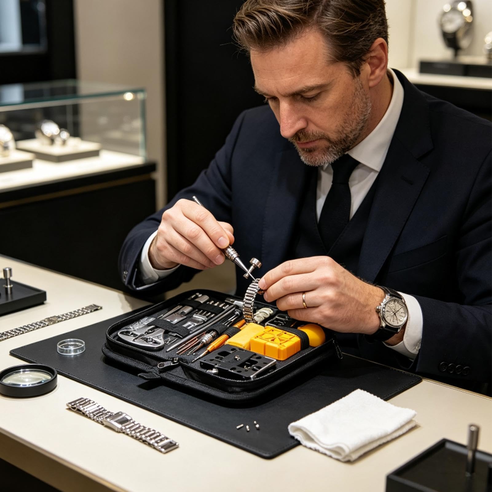 Kit Attrezzi per Orologi Kit Manutenzione Manuale di Precisione con | Strumento di Rimozione Bracciale Per Casa e Viaggio, Sostituzione Batteria e Regolazione Cinturino