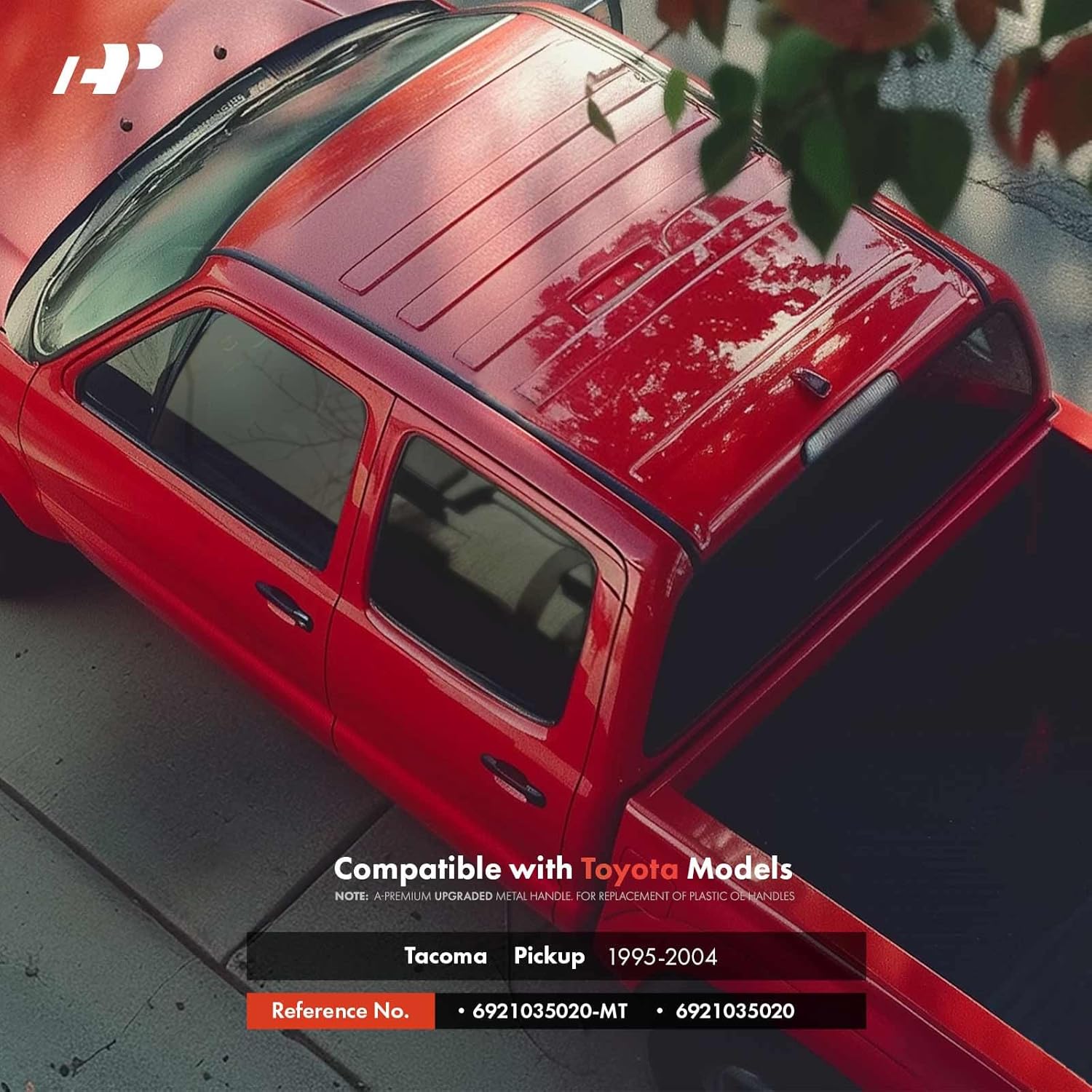 A-Premium Front Passenger Exterior Door Handle - Upgraded Metal Handle - Compatible with Toyota Tacoma 1995-2004 - Textured Black, w/Keyhole - Replace TO1311117, 69210-35020