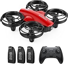 Tomzon A24 Mini Fighting Drone for Children, 24 Min Autonomy, Quadcopter with 360° Protection, Remote Control Drone with Manual Launch/Salto 3D/Circle Flight, Red