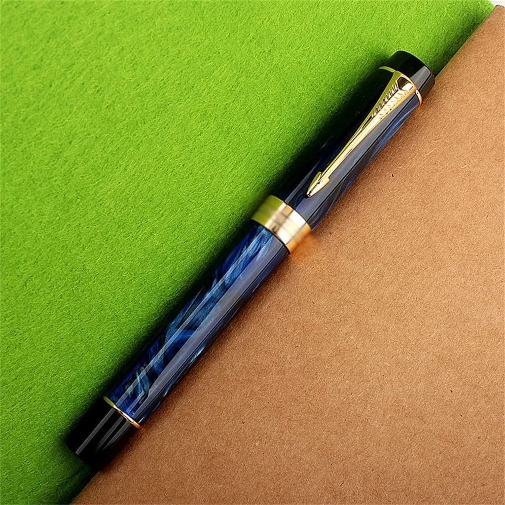 SKUZA Pluma estilográfica, Pluma estilográfica de Resina Convertidor de Clip Dorado Pluma de Tinta de Regalo de Oficina de Negocios de Escritura