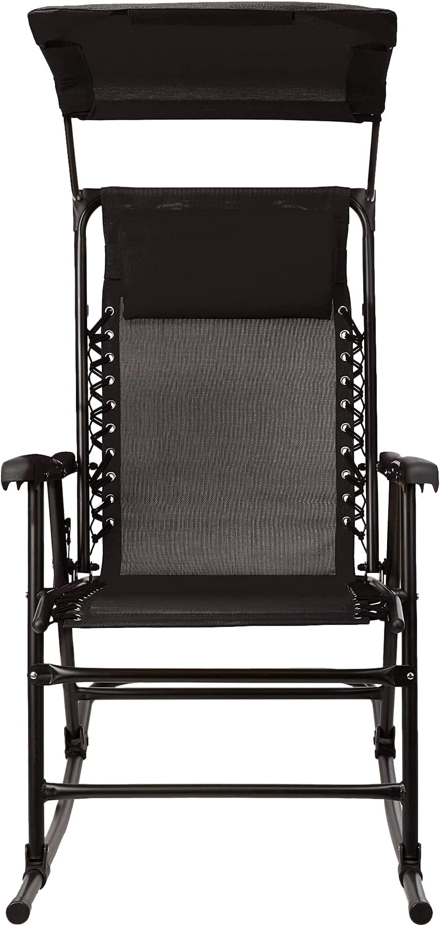Amazon Basics Foldable Rocking Chair with Canopy Black Amazon.co.uk