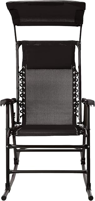 Amazon Basics Foldable Rocking Chair with Canopy - Black