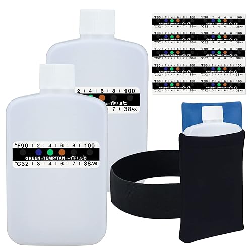 El kit completo de prueba de orina de 14 piezas incluye 2 botellas vacías portátiles blancas, bolsa de gel de preservación térmica, 10 tiras