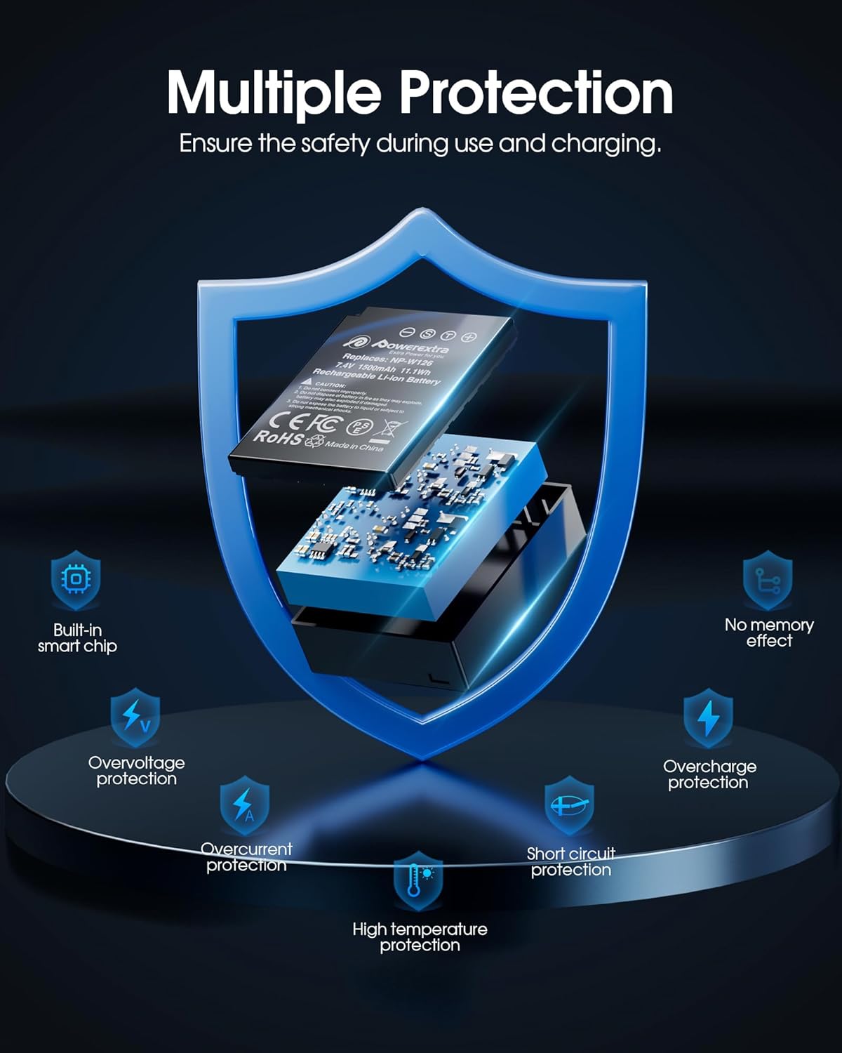 NP-W126S Battery and 20W Fast Dual Charger Compatible with Fuji X-T100, X-T200, X100F, X100V, X100VI, X-S10, X-A5, X-A10, X-E4, X-Pro2, X-Pro3, X-T1, X-T2, X-T3, X-T10, X-T20, X-T30 II - Image 7