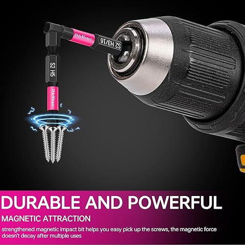 Miniatura 7 de Juego de 20 brocas de llave Allen de cabeza hexagonal (métricas y SAE), juego de brocas de acero S2 con vástago hexagonal de 14" con portapuntas de