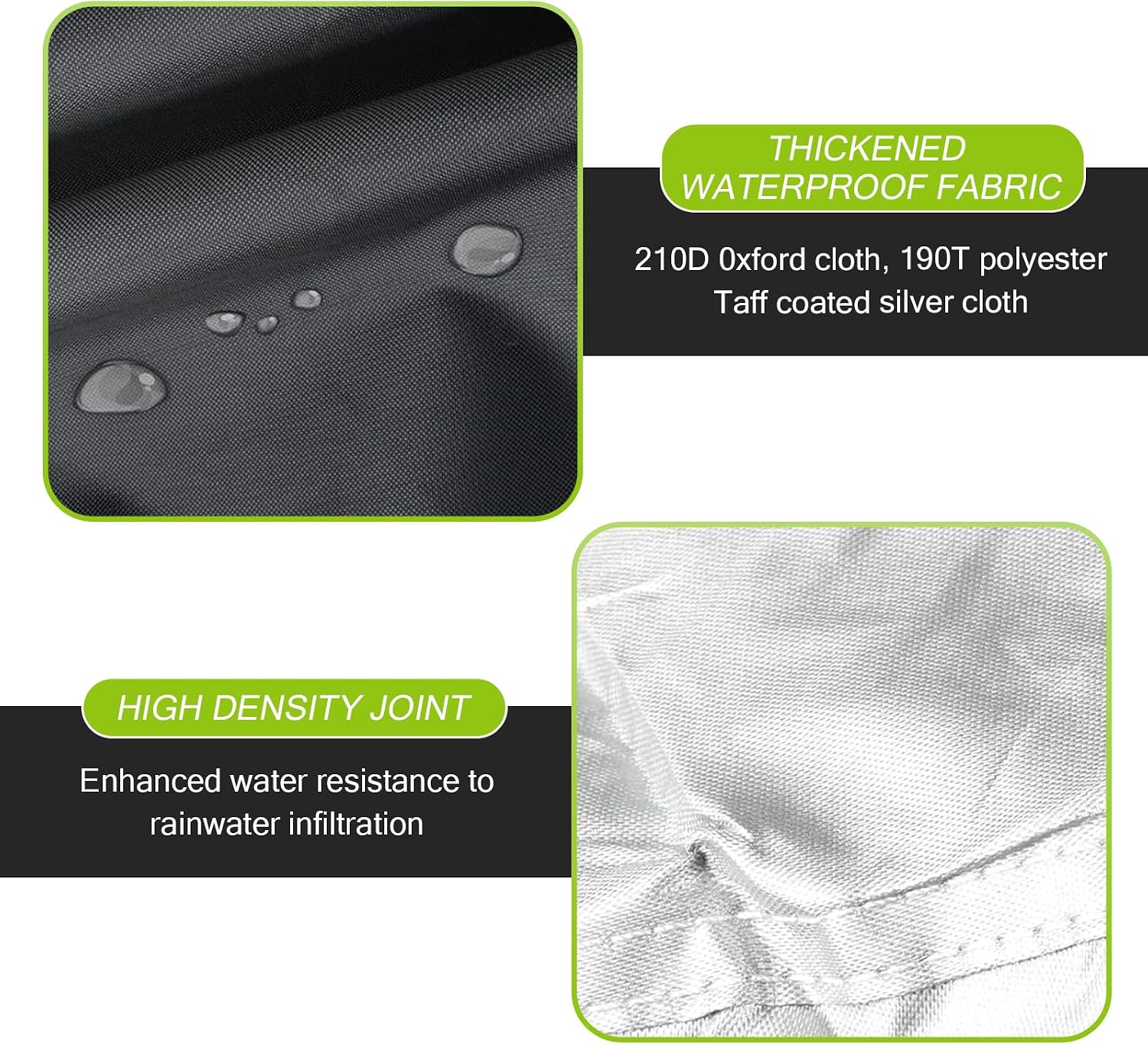 Pack-1 Motorcycle Protective Cover, 96.5" x 49.2" Waterproof Dustproof Full Coverage Cover for All Seasons, Snap-on Installation with Anti-Theft Hole, Universal for Motorcycles (Black)