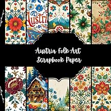 Austria Folk Art Scrapbook Paper, Europe Junk Jorunal Paper, Travel Decorative Paper, DIY Projects, Origami, Collage Sheets, Decoupage Paper, 10 Designs, Double Sided