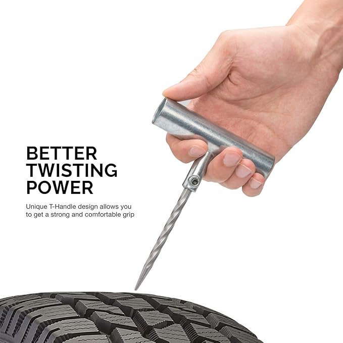 Tooluxe 50002L -35 Piece Tire Repair Universal Heavy Duty Tire Repair Kit with Plugs