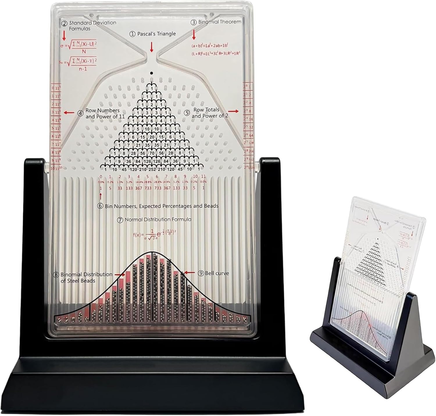 Galton Board Kinetic Art Desk Decor - Stress Relief Fidget Toy with Bell Curve for Executive Office & Home Study(6.7")