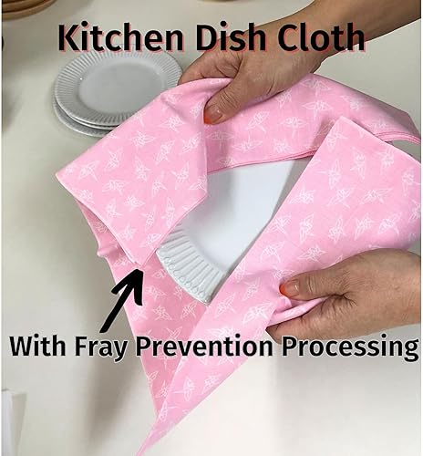 Miniatura 3 de Toalla japonesa Tenugui con procesamiento de prevención de deshilachado, tradicional, Orizuru blanco sobre rosa, 12.99 x 34.64 pulgadas, fabricada