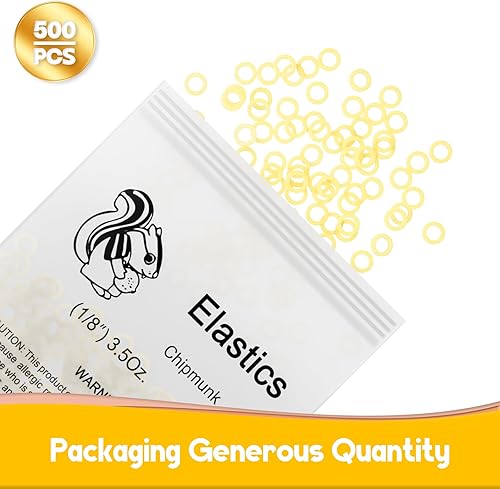 Miniatura 11 de 500 bandas elásticas de ortodoncia, bandas de tracción de goma dental pesada de 3.5 onzas, colocador elástico gratuito para aparatos ortopédicos