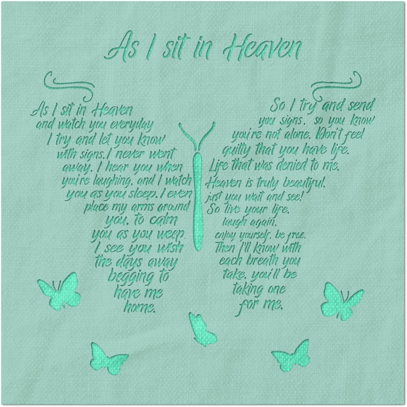 Stencil Stop As I Sit in Heaven Butterfly Quote Stencil - Reusable for DIY Projects, Painting, Drawing, Crafts - 14 Mil Mylar Plastic (18 x 18 inches)