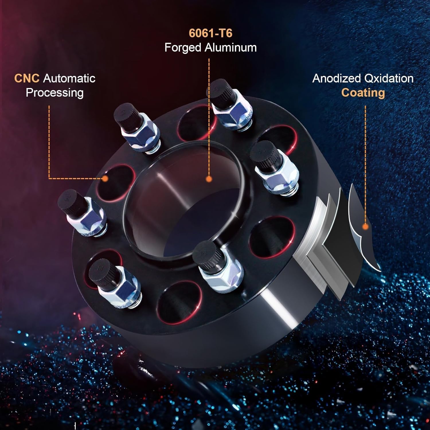 2.0" 6x5.5 Wheel Spacers M12x1.5 Hub Bore 106mm 50mm Hub Centric, Fit for 1996-2024 Toyota 4Runner, 2002-2024 Tacoma, 2002-2006 Tundra, 2007-2014 FJ Cruiser, 2001-2007 Sequoia, 03-23 Lexus GX460 GX470