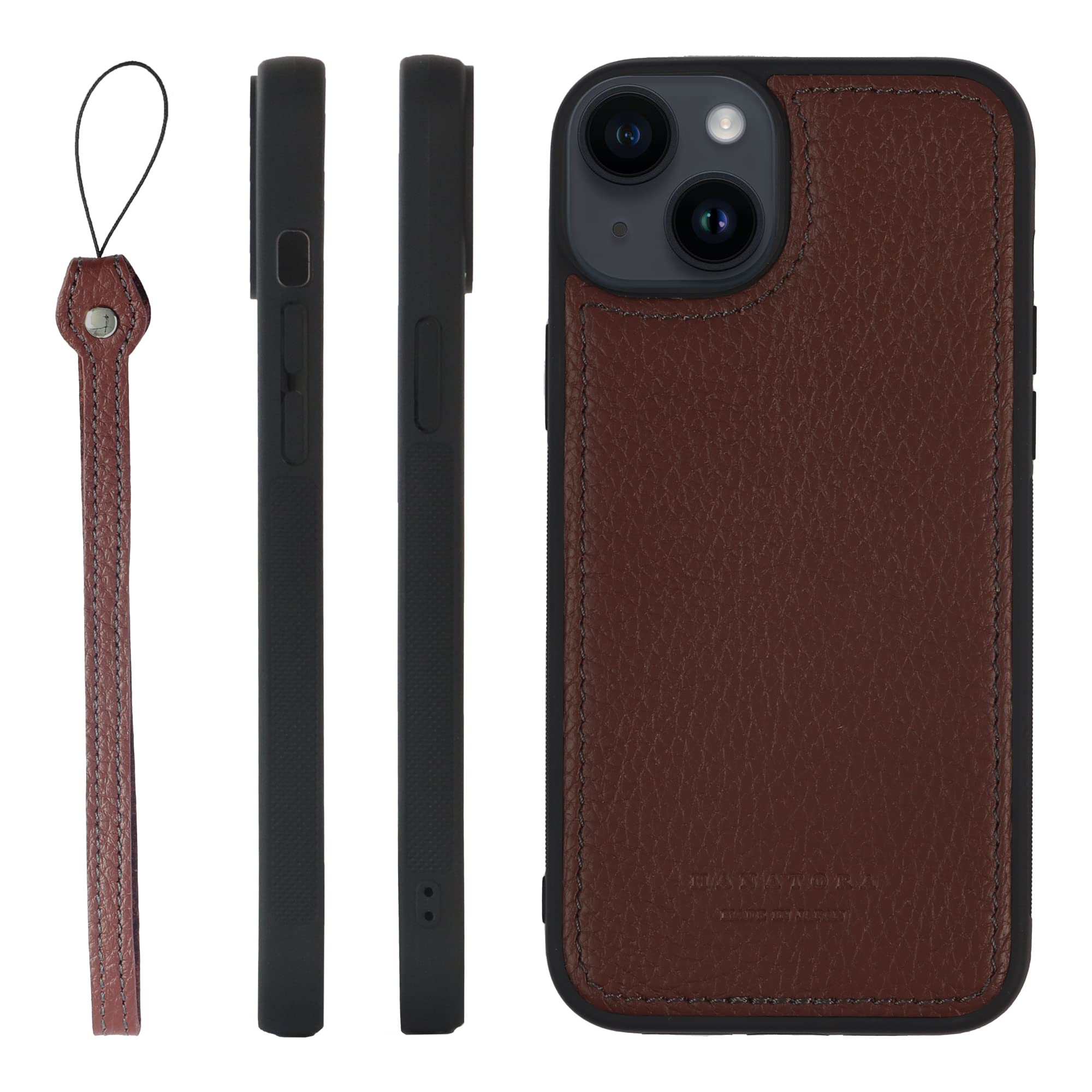 iPhone14Plus スマホケース シュリンクレザー ワイン SPGGZ-14Plus