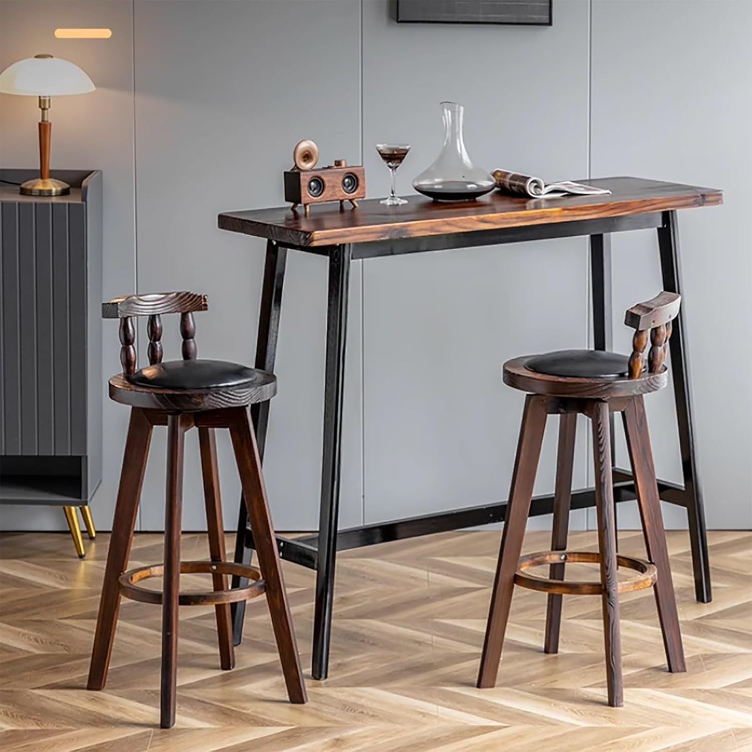 Narrow and Long Solid Wood Bar Table Home Light Luxury High Table Long Wall Bar Table Outdoor Balcony Coffee Table Counter Height Table Suitable for Family Milk Tea Shop Without Stools