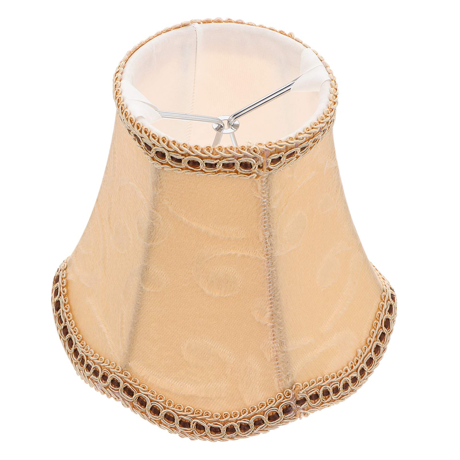 Lurrose Glass Pendant Light Desktop Cloth Lampshade DIY Retro European Style Fabric Lamp Shade Replacement Rustic Lamp Shade Protector Cover for Bedroom Home Office Apricot E27 Bulb