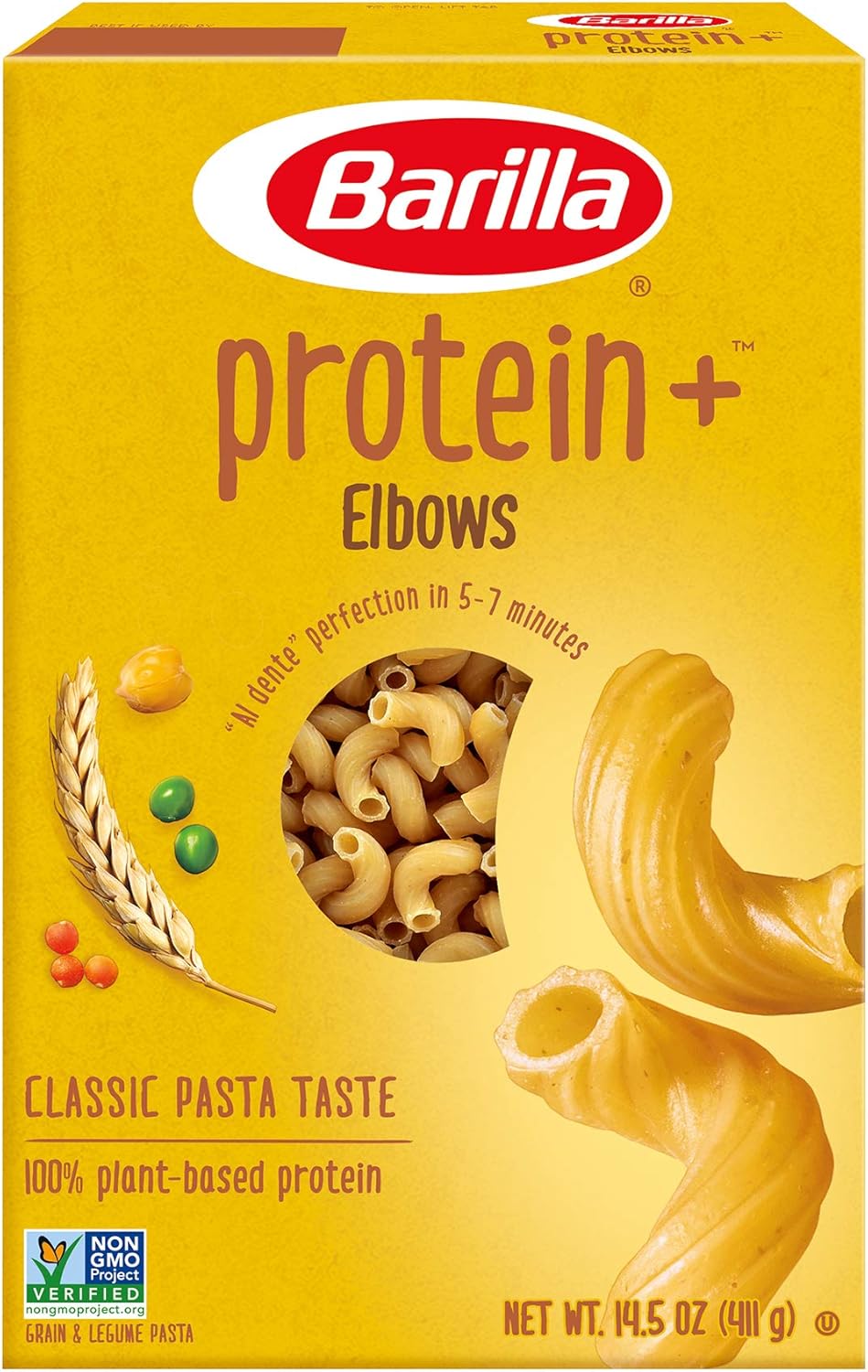 BARILLA Protein+ (Plus) Elbows Pasta Protein from Lentils, Chickpeas