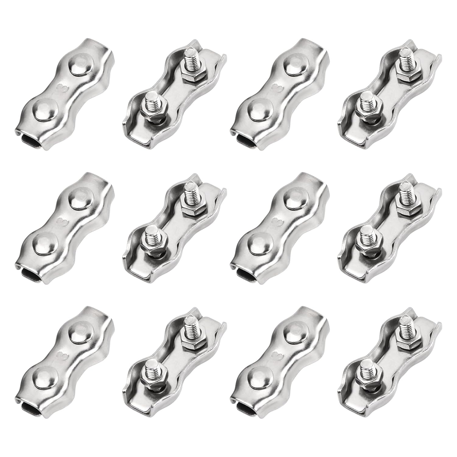 20 Morsetti Duplex In Acciaio Inox 304 Per Funi Metalliche Da 2mm - Clip Professionali - Foto 10