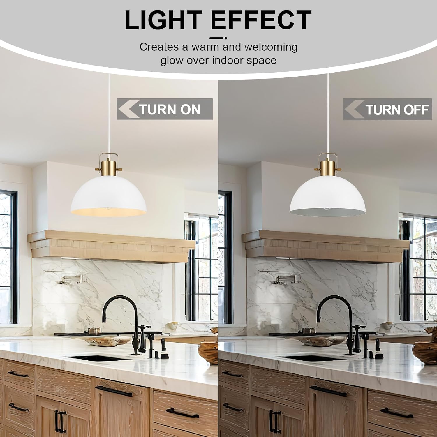 12 Inch Matte White Farmhouse Pendant Lights Kitchen Island Adjustable Height Vintage Industrial Hanging Lights Fixture for Hallway Dining Room 3 Pack