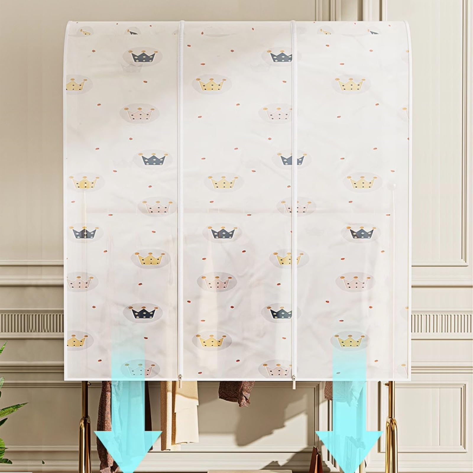 Funda Ropa Funda Perchero Translúcido Ropa Colgar Armario con Cremallera, Almacenaje para A Prueba de Humedad del Polvo No Requiere Apto para Toda la Ropa(110x50x150cm)