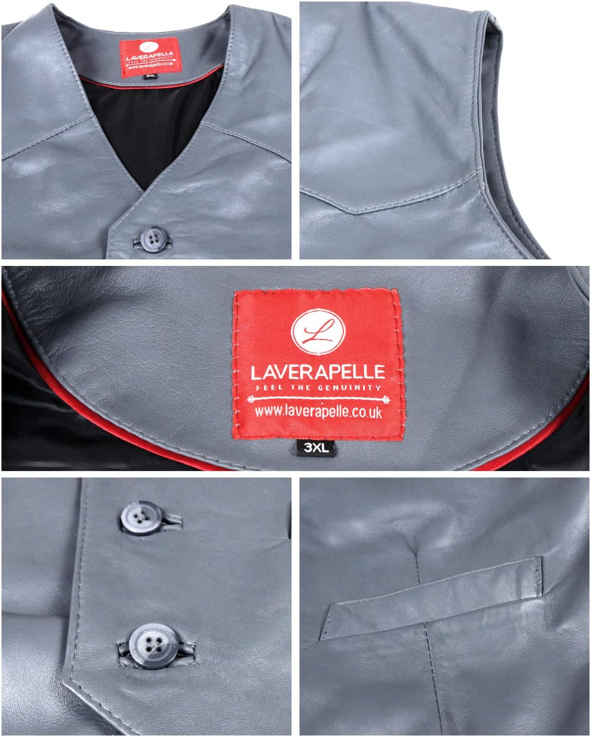 Laverapelle Men's Genuine Lambskin Leather Waistcoat (Black, Biker Vest) - 1503639