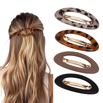 Hair Barrettes for Women 4packs Hair Clips French Barrette Clip Oval Hair Clips for Thick Thin Long Short Hair Fashion Accessories for Women Girls