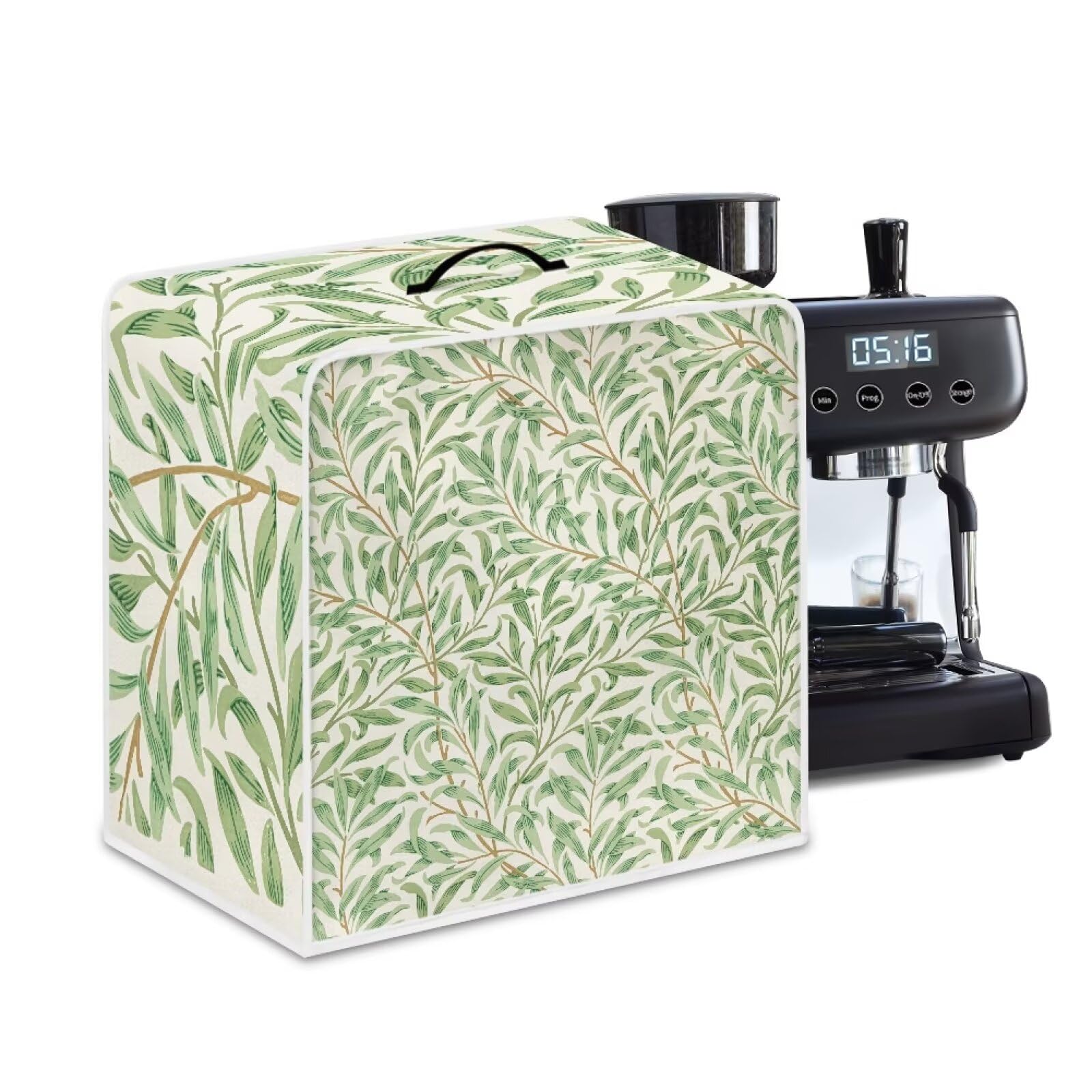 Coffee Maker Cover For Kitchen With Top Handle Waterproof Dust Appliance Cover Suitable For Most Coffee Machine Models William Morris Green