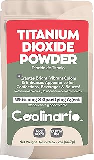 Coolinario Titanium Dioxide Powder (2 Oz) Food Grade Whitening & Opacifying Agent for Confections, Beverages & Sauces | Creates Bright, Vibrant Colors & Enhances Appearance
