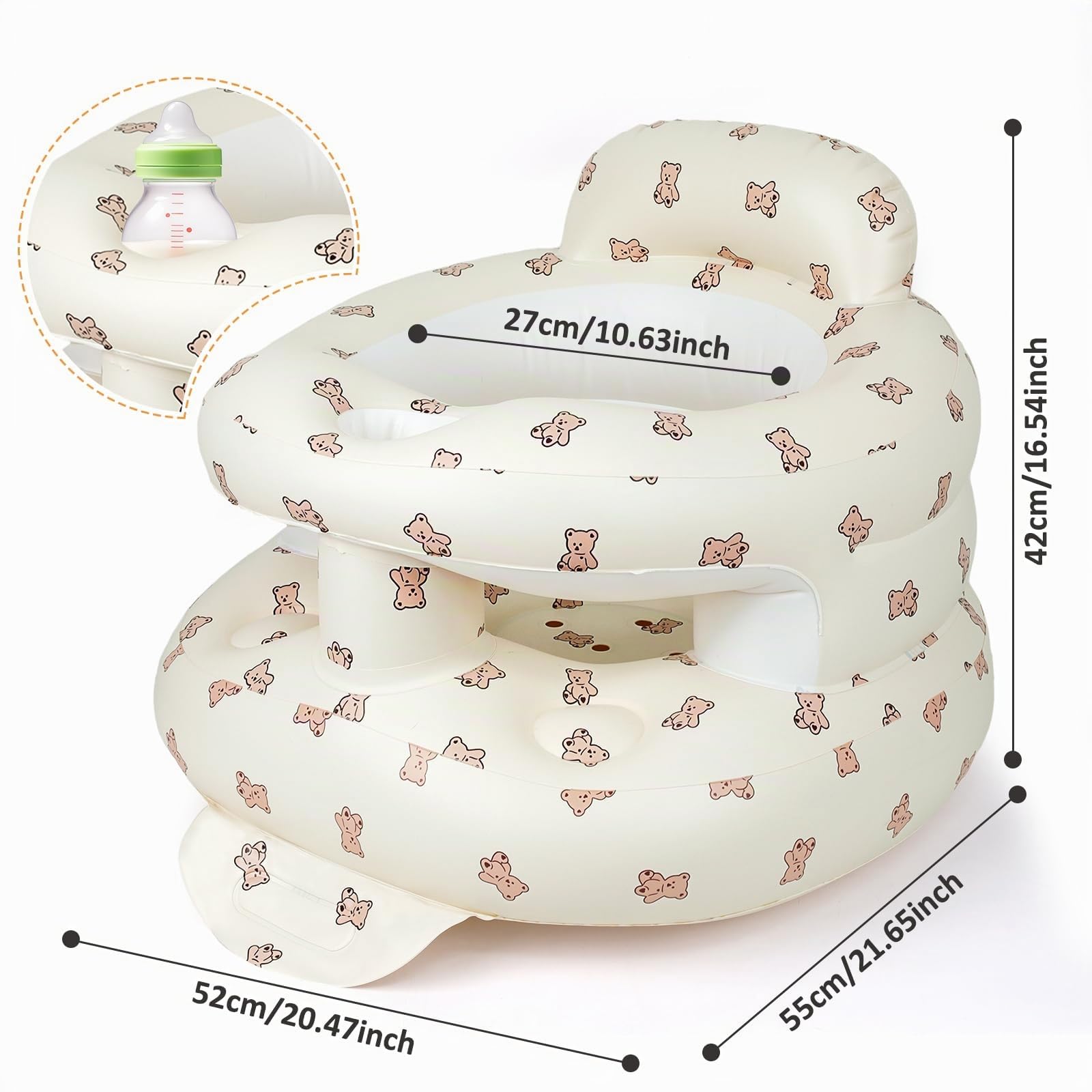 Siège Gonflable Bebe Ultra-Léger et Portable Siege Bebe Assis Avec Soutien Lombaire Et Cervical Cchaise Bébé Gonflable Pour Voyage Camping Pour Bébés à Partir de 3 Mois