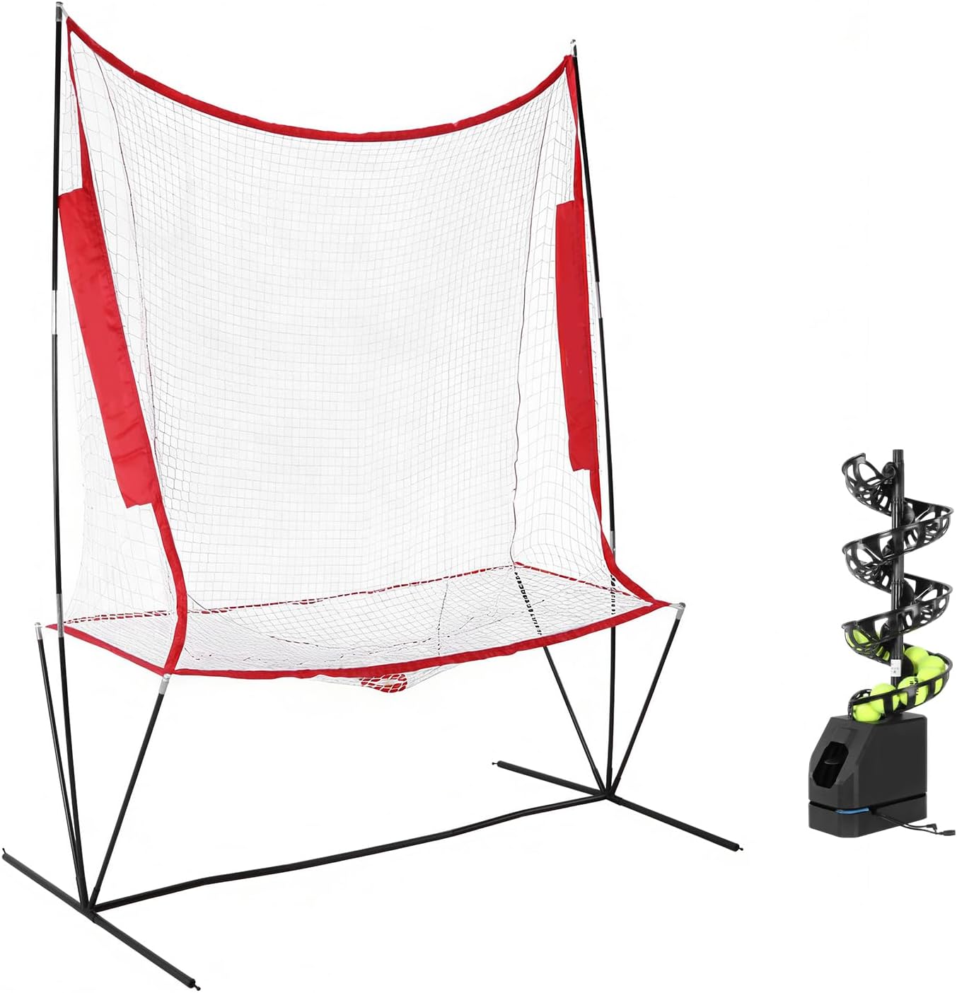 Tennis Ball Machine with 10 Pickleballs Portable Baseball Pitching Machine 5 Adjustable Angles 2 Power Level for All-Levels Ages Beginners Coaches