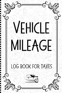 Mileage Log Book for Taxes: Cute automobile mileage tracker for personal or business taxes, ideal for self-employed workers.