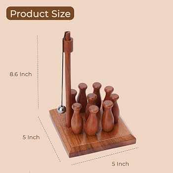 GOODS+GADGETS Mini bowling - Jeu de quilles miniatures avec boule pour le bureau, la salle de pause, etc