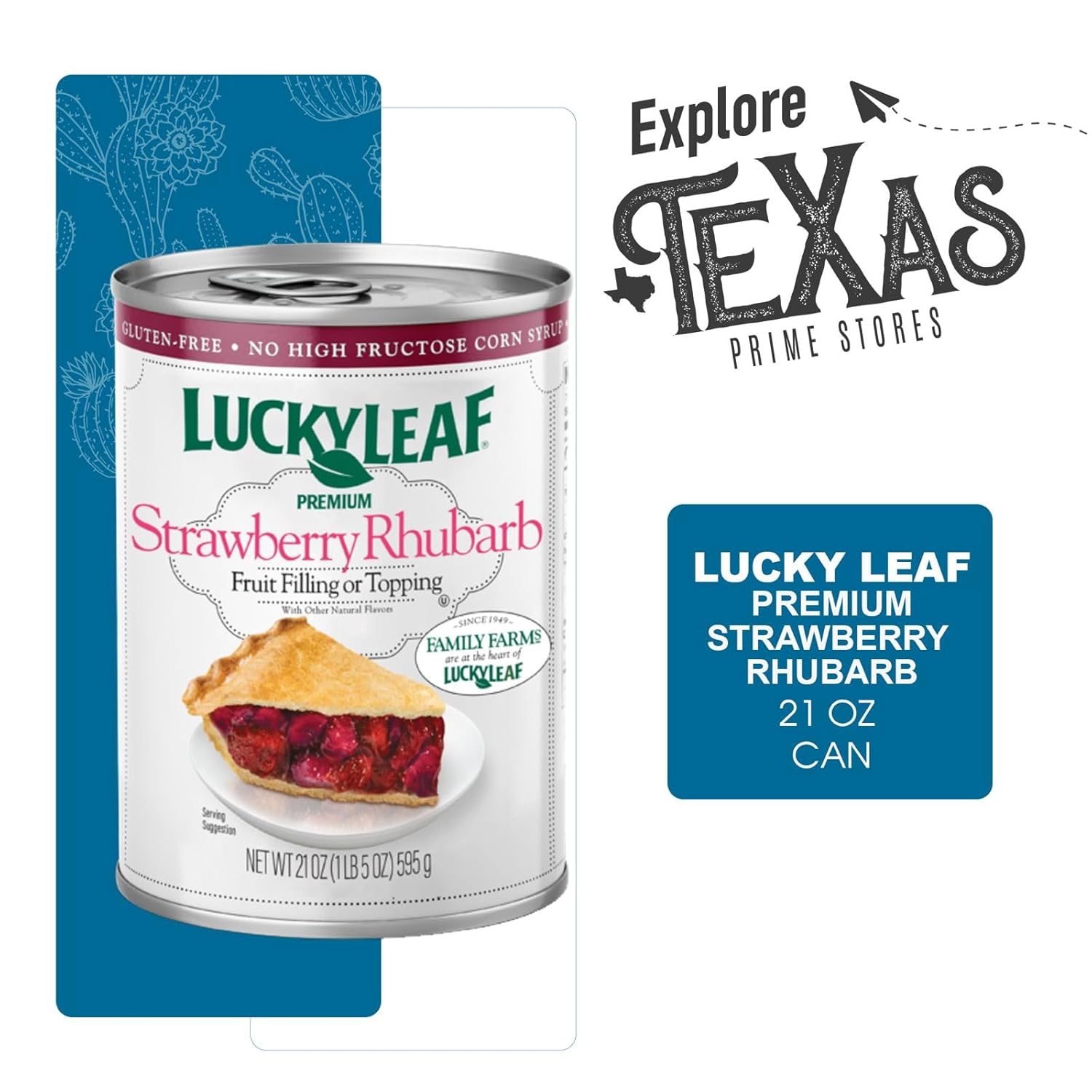 Lucky Leaf 4-Pack of Premium Pie Filling or Topping 22 oz Cans + 1 Utility Freebie by Lavinia Essentials Brand (Premium Strawberry Rhubarb, 4 Pack)